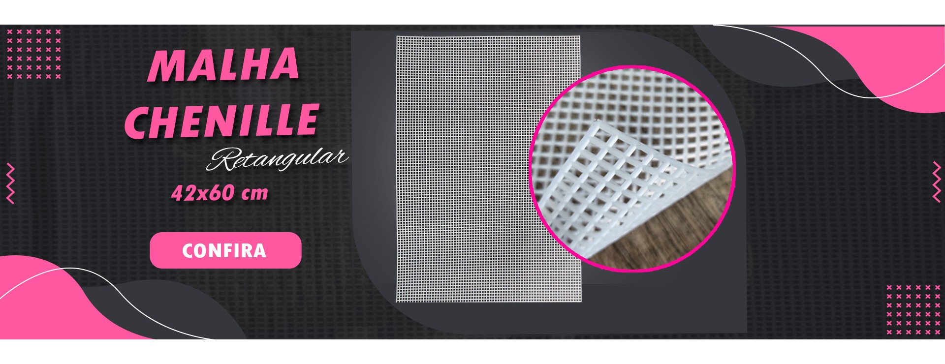 Malha chenille retangular 42x60cm