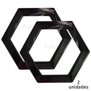 Alça para bolsa hexagonal cor mesclada preta 7708 com 1 par (Plástica)