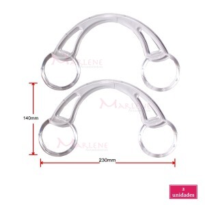 Alça plástica B5 cristal 1 par