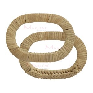 Alça rattan para bolsa oval 13,5x9,5 cm trançada com 1 par