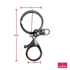 Mosquetão grafite 5 unidades com argola