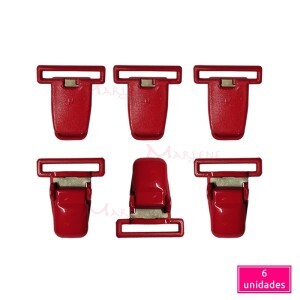 Prendedor jacaré suspensório 25mm 6 unidades cores