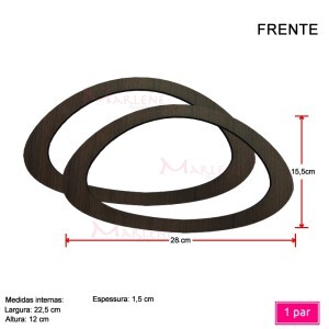 Alça mdf meia argola oval 