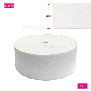 Elástico 60mm branco com 25m importado