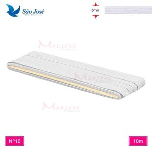 Elástico São José pigeon nº10 6mm 10m branco