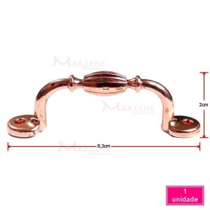Puxador trabalhado 6,3cm bronze 16345 com 1 unidade