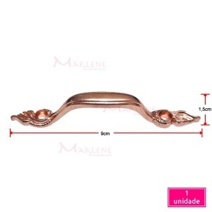 Puxador trabalhado 9cm bronze 1973 com 1 unidade