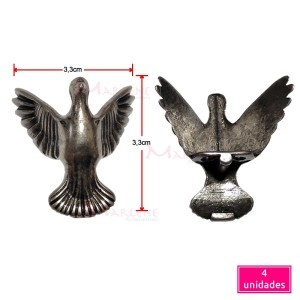 Pé metal pomba 4 unidades grafite 1654