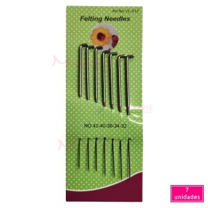 kit agulhas para feltragem com 7 unidades e 5 tamanhos