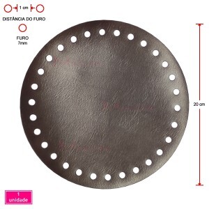 Fundo de bolsa marrom 20cm redondo sintético