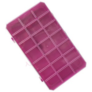 Estojo retangular pink com 21 divisórias