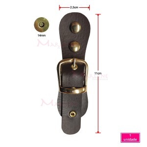 Fecho para bolsa com botão de ímã 14mm e fivela ouro