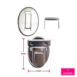 Fecho para bolsa com encaixe níquel