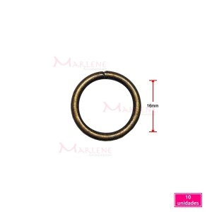 Argola 16mm ouro velho aberta com 10 unidades