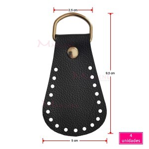 Porta alça sintética 4 unidades ouro com meia argola 25mm MF-04