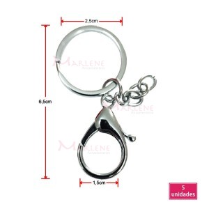 Mosquetão níquel 5 unidades com argola