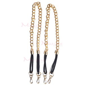 Alça com corrente ouro cordão São Francisco ponteira e mosquetão par