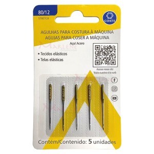 Agulha ponta bola nº12 Milward 2050 para máquina de doméstica