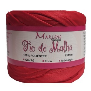 Fio de malha vermelho 25mm 274g M-006 poliéster