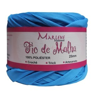 Fio de malha azul turquesa 25mm 258g M-034 poliéster