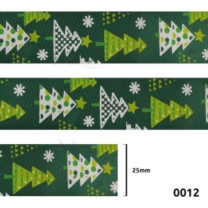 Fita de gorgurão 25mm noite feliz verde 0012 por metro