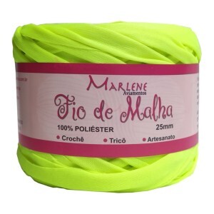 Fio de malha verde fluor 25mm 260g M-035 poliéster