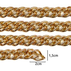 Corrente para alça latonada dupla balão pequena XLT-068 por metro