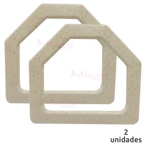 Alça para bolsa meia argola cor palha 7652 com 1 par