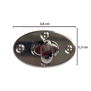 Fecho para bolsa níquel com encaixe giratório XK-1257