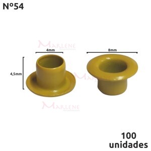 Ilhós 54 alumínio Baxmann com 100 unidades