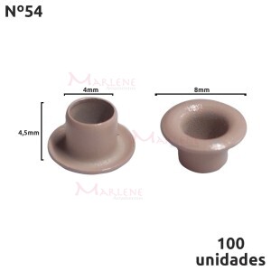 Ilhós 54 alumínio Baxmann com 100 unidades