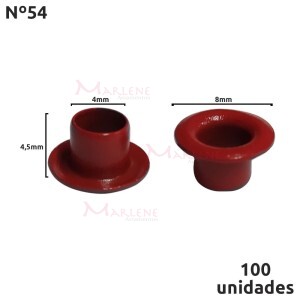 Ilhós 54 alumínio Baxmann com 100 unidades