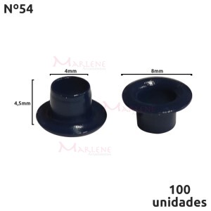 Ilhós 54 alumínio Baxmann com 100 unidades