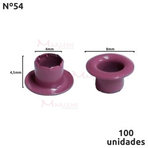 Ilhós 54 alumínio Baxmann com 100 unidades