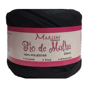 Fio de malha preto 25mm 272g M-001 poliéster