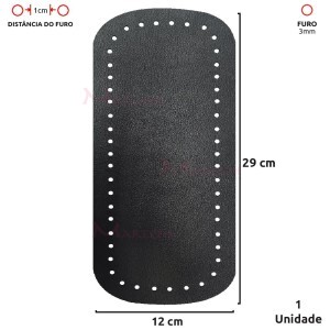 Fundo para bolsa de crochê 12x29cm retangular em couro sintético