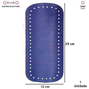 Fundo para bolsa de crochê 12x29cm retangular em couro sintético