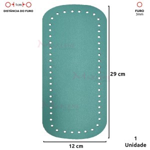 Fundo para bolsa de crochê 12x29cm retangular em couro sintético