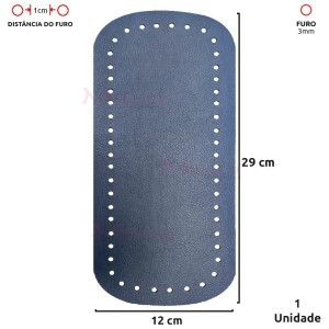 Fundo para bolsa de crochê 12x29cm retangular em couro sintético