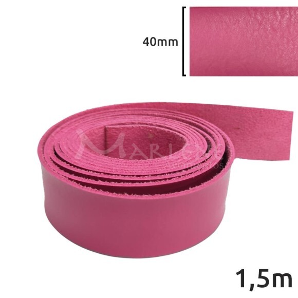 Tira de couro sintético 40mm pink com 1,5m
