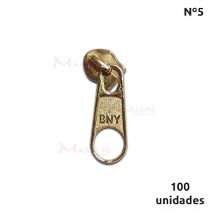 Cursor de ziper nº5 comum  com 100 unidades latonado metal