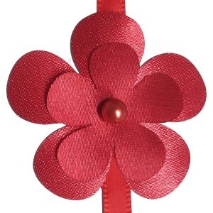 Flor de cetim com pérolas com 1m (20 pétalas)