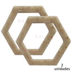 Alça para bolsa hexagonal cor marfim mesclado 7708 com 1 par