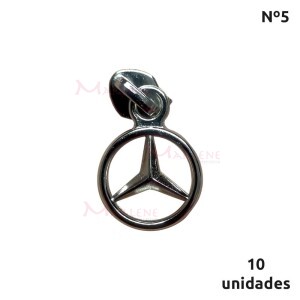 Cursor de ziper nº5 trabalhado com 10 unidades níquel N56L-461