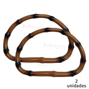 Alça para bolsa meia argola 7490 cor bambu com 1 par