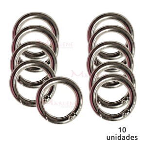  Argola articulada 20mm níquel (Mosquetão) com 10 unidades importada