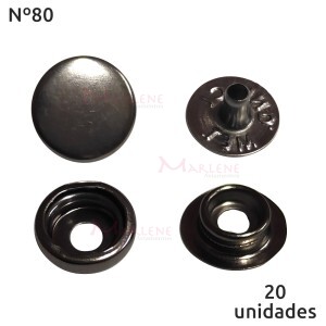 Botão de pressão nº80 (/80) com 20 unidades Baxmann.