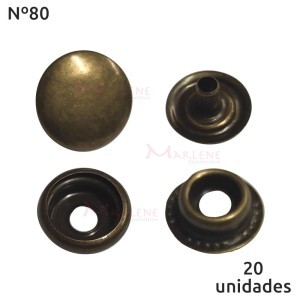 Botão de pressão nº80 (/80) com 20 unidades Baxmann.