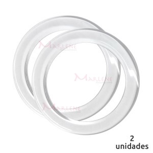 Alça redonda para bolsa de crochê e tricô cristal 7710 com 1 par (Plástica)