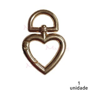 Coração articulado ouro importado (Mosquetão) DVP-30-5800 com 1 unidade